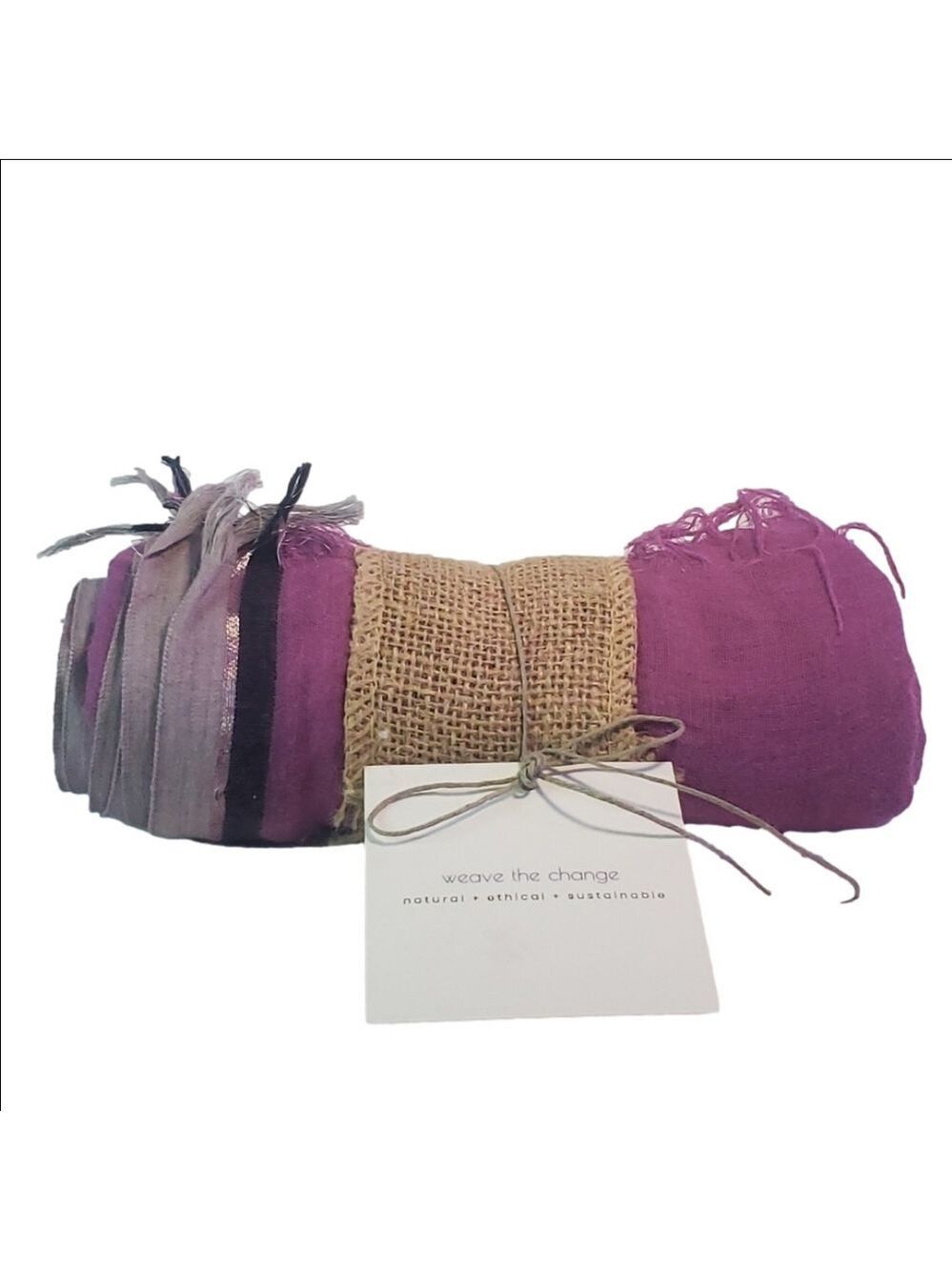 Scarf by WEAVE THE CHANGE "Bliss Purple" Cotton Gauze Scarf Sustainably Made NWT
